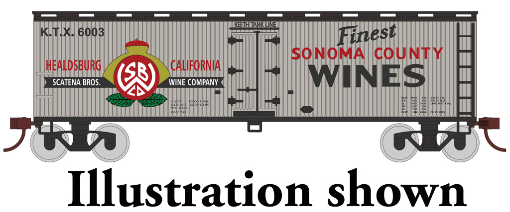 Sonoma County Wines - 40' Wood-side Refrig Box Car (HO Scale)