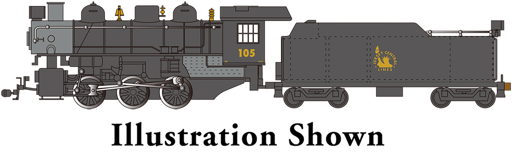 Jersey Central #105 - USRA 0-6-0 w/Short Haul Tender (HO Scale) - Click Image to Close