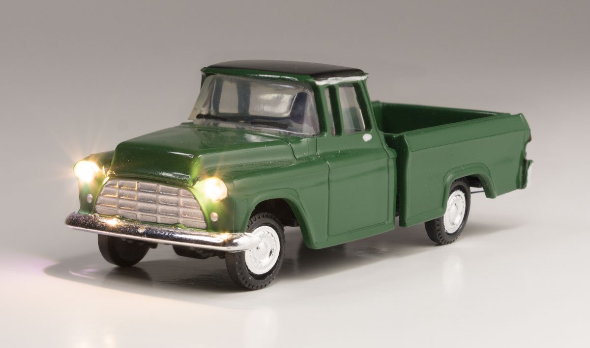 Green Pickup - HO Scale - Click Image to Close