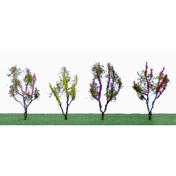 FLOWER TREES 1.5"~2", O-SCALE, 24/PK - Click Image to Close