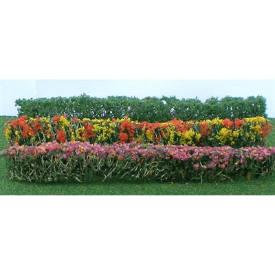 FLOWER HEDGES 5" x 3/8" x 5/8", HO-SCALE - Click Image to Close