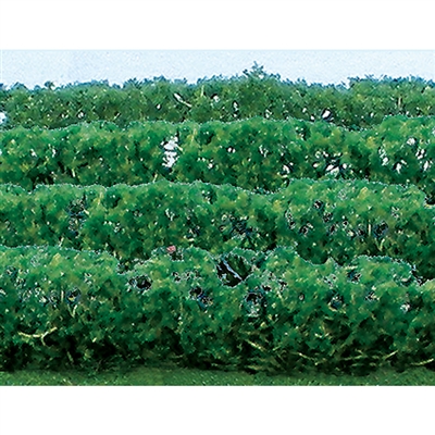 FLOWER HEDGES 5" x 3/8" x 5/8" HO-SCALE, GREEN, 8/PK - Click Image to Close