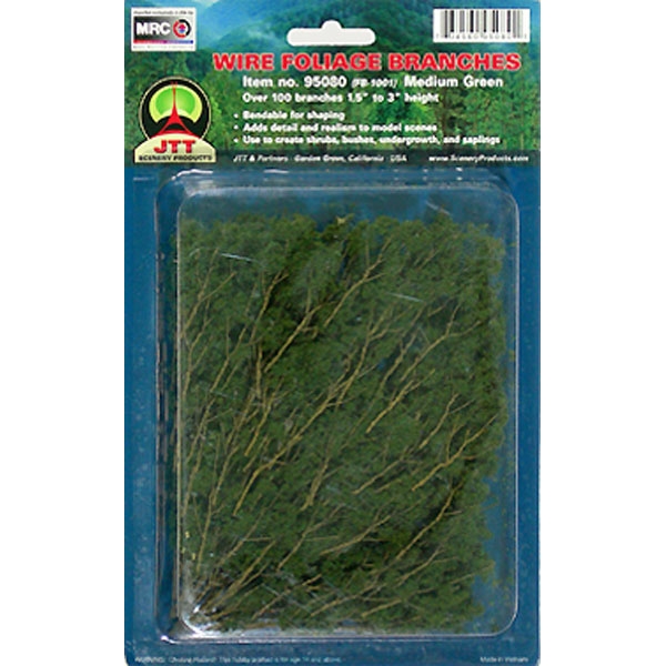 FOLIAGE BRANCHES, Medium Green 1.5" to 3", 60 pcs - Click Image to Close