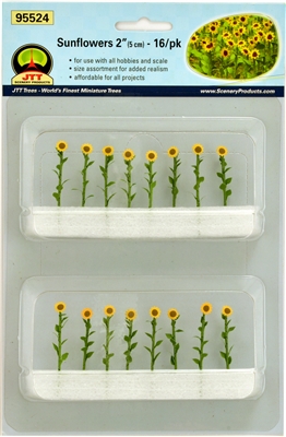 SUNFLOWERS 2" O-SCALE, 16/PK - Click Image to Close