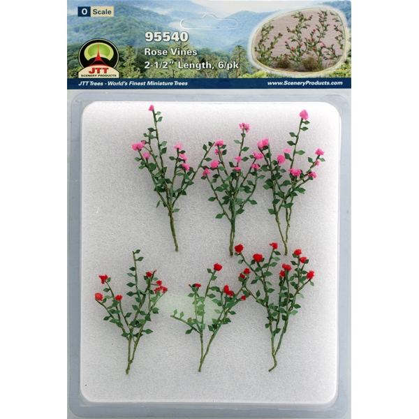 ROSE BUSHES 2-1/2" Long O Scale, 6/pk