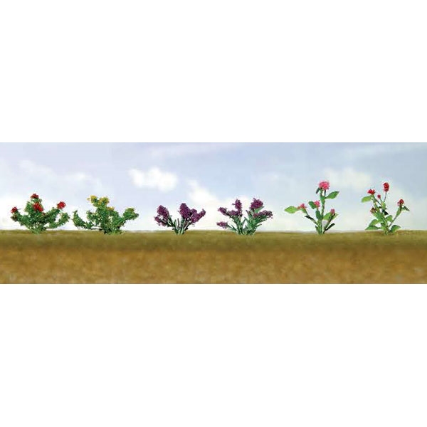 FLOWER PLANTS ASSORTMENT 1, 1/2" High, HO Scale,12/pk.