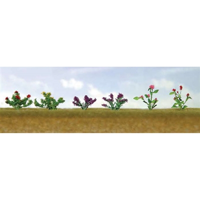 FLOWER PLANTS ASSORTMENT 1, 3/4" High, O Scale, 10/pk. - Click Image to Close
