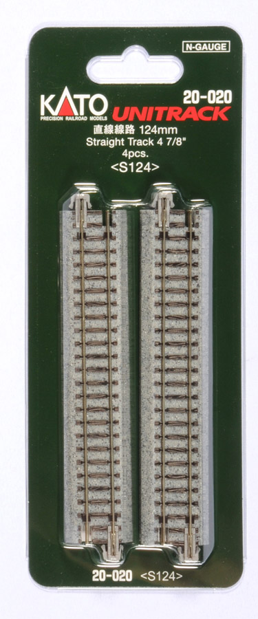 124mm (4 7/8") Straight Track [4 pcs] KATO 20-020 - Click Image to Close