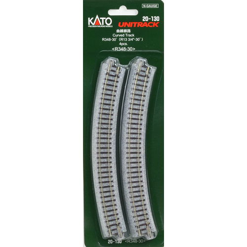 348mm (13 3/4") Radius 30º Curve Track [4 pcs] KATO 20-130 - Click Image to Close