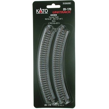 216mm (8 9/16") Radius 45º Curve Track [4 pcs] KATO 20-170 - Click Image to Close