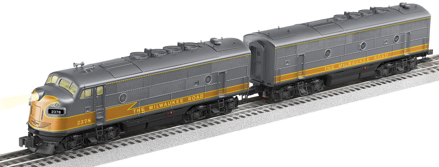 6-34586 POSTWAR MILWAUKEE ROAD LEGACY F3 A-B DIESEL(PWR A #2378) - Click Image to Close