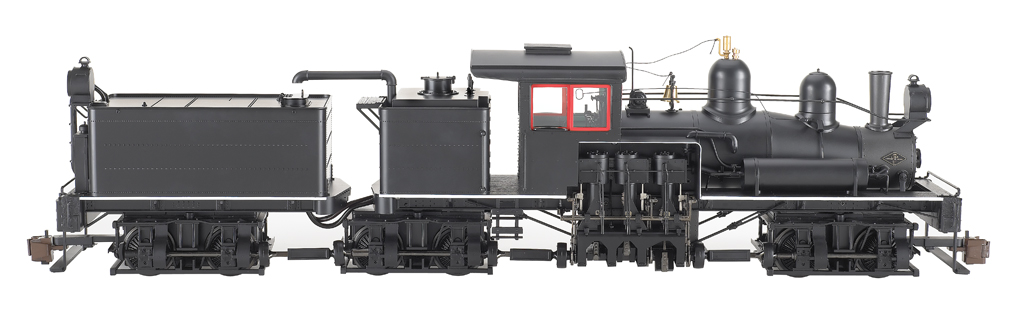 Black w/Red & White Trim - Three-Truck Shay (G Scale) - Click Image to Close