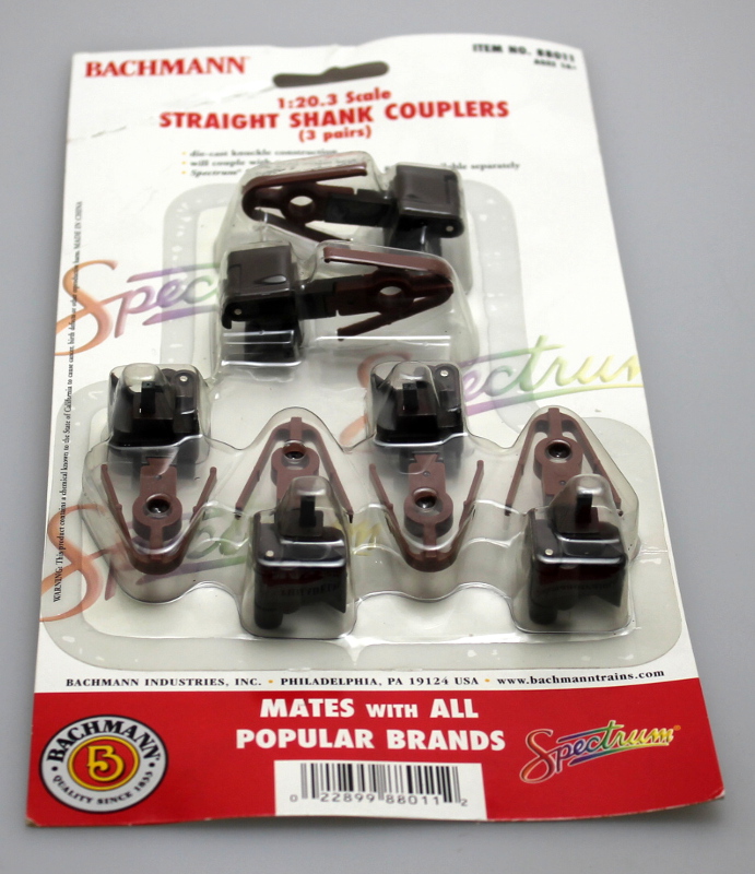 Straight Shank Couplers/3 pairs (Large Scale) - Click Image to Close