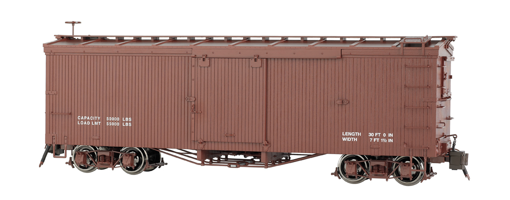 Painted, Data Only - Oxide Brown - Murphy Roof Box Car (Large) - Click Image to Close