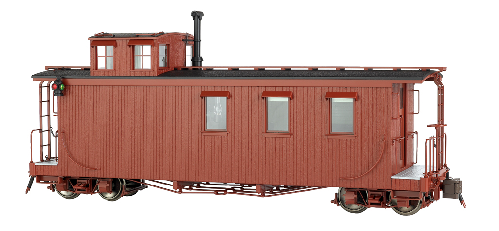 Painted, Unlettered - Oxide Brown - Long Caboose (Large Scale)