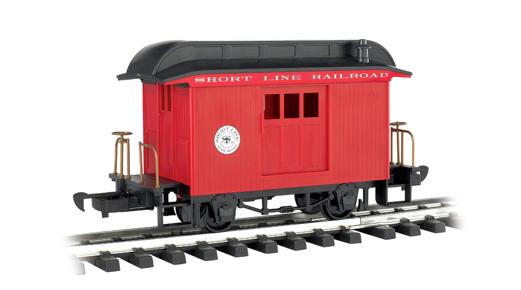 Baggage - Short Line Railroad - Red With Black Roof (G Scale) - Click Image to Close