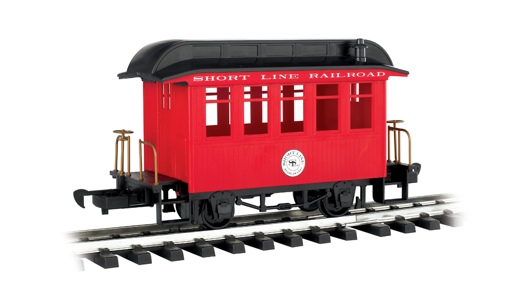 Coach - Short Line Railroad - Red With Black Roof (G Scale)