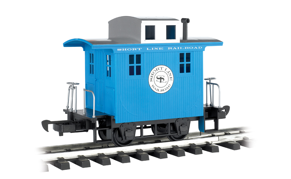 Caboose - Short Line Railroad - Blue With Silver Roof (G Scale) - Click Image to Close