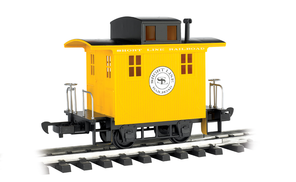 Caboose - Short Line Railroad - Yellow With Black Roof (G Scale) - Click Image to Close