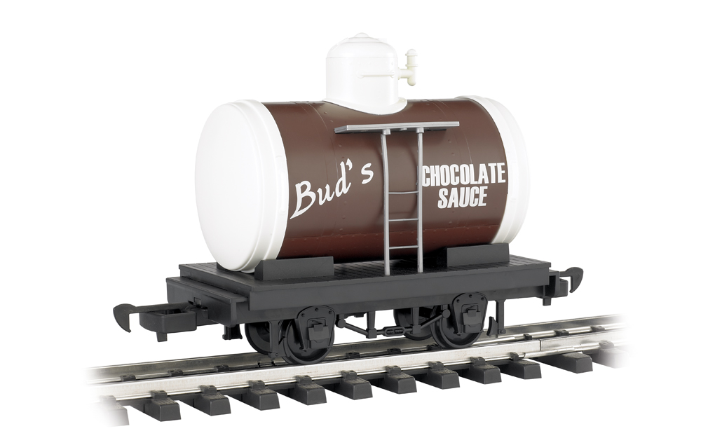 Tank Car - Bud's Chocolate Sauce (G Scale) - Click Image to Close