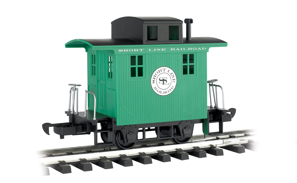 Caboose - Short Line Railroad - Green With Black Roof (G Scale)