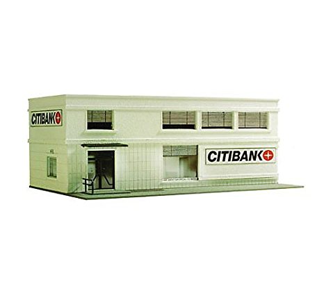 Citibank Lighted With Two Figures (HO Scale)