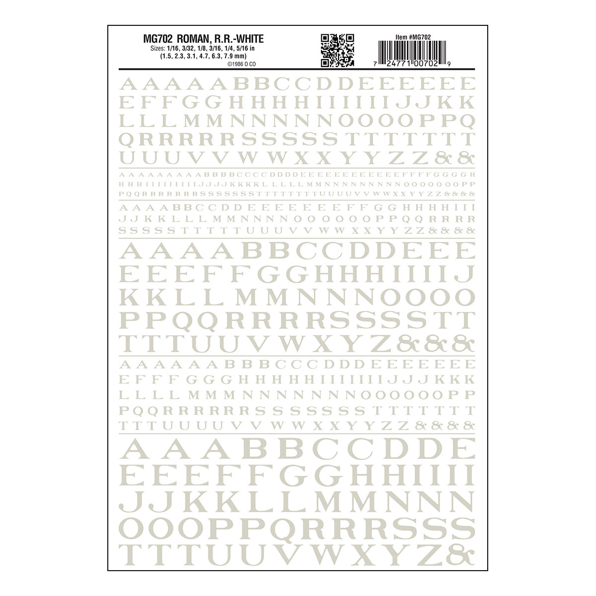 MG702 Roman R.R. White Decals - Click Image to Close