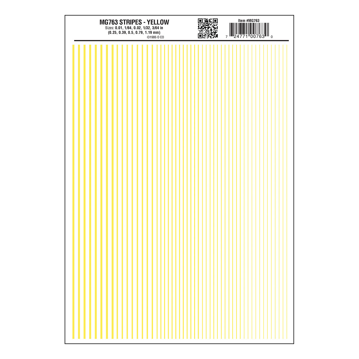 MG763 Stripes Yellow Decals - Click Image to Close