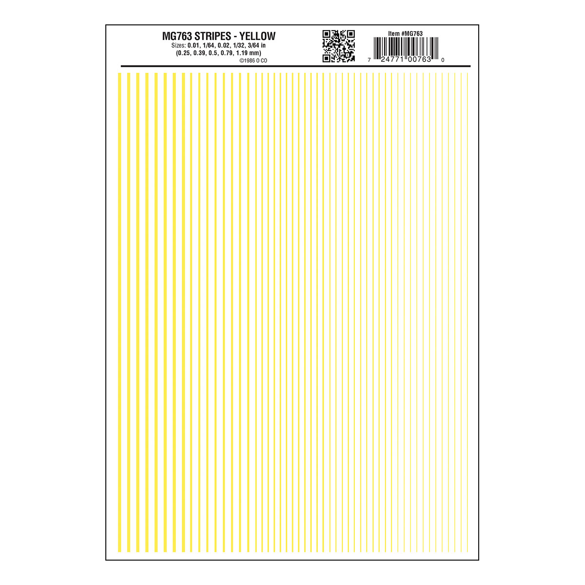 MG763 Stripes Yellow Decals