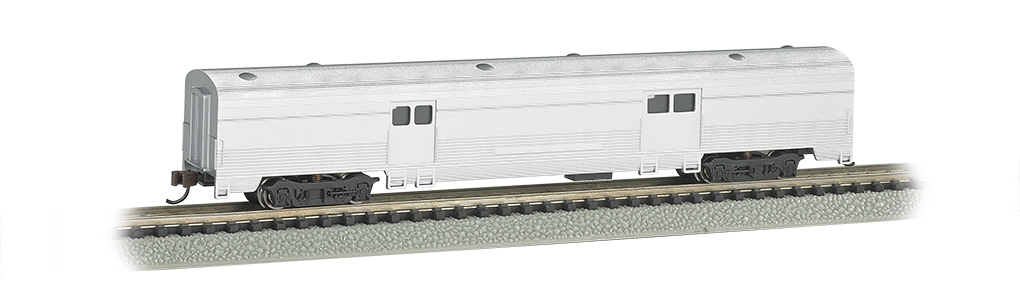 Unlettered Aluminum - 72 FT 2-Door Baggage car (N Scale) - Click Image to Close