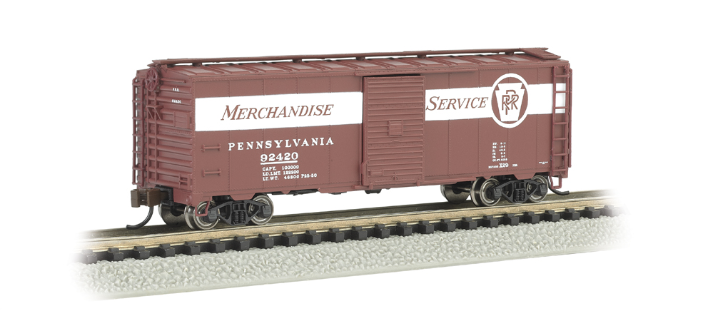 Pennsylvania Merchandise Service - AAR 40' Steel Box Car (N) - Click Image to Close