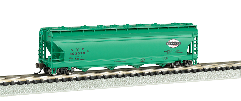 New York Central - ACF 56' 4-Bay Center Flow Hopper (N Scale) - Click Image to Close