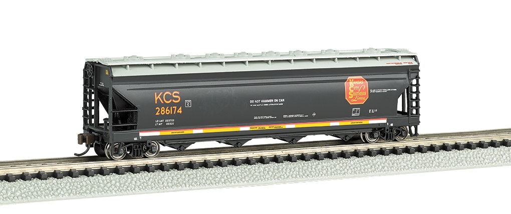Kansas City Southern - ACF 56' 4-Bay Center Flow Hopper N Scale - Click Image to Close