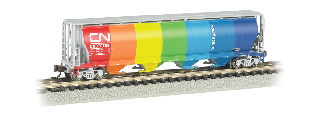 CN - Demonstrator - 4 Bay Cylindrical Grain Hopper (N Scale) - Click Image to Close