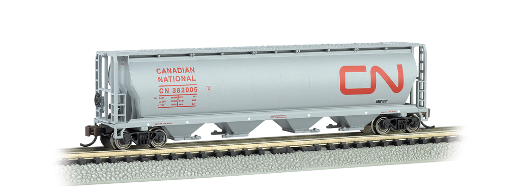 Canadian National - 4 Bay Cylindrical Grain Hopper (N Scale)