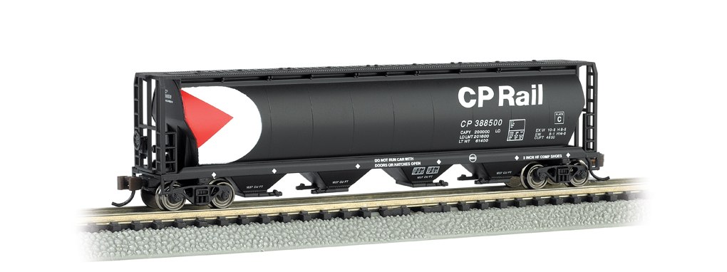 CP Rail - 4 Bay Cylindrical Grain Hopper (N Scale) - Click Image to Close