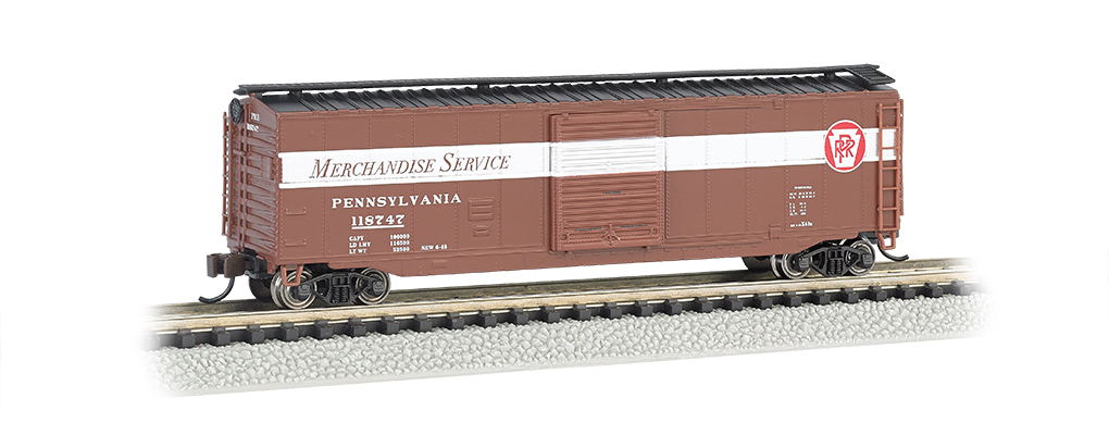 Pennsylvania Merchandise Service - 50' Sliding Door Box Car (N) - Click Image to Close