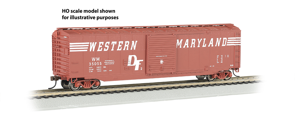 Western Maryland - 50' Sliding Door Box Car (N Scale) - Click Image to Close