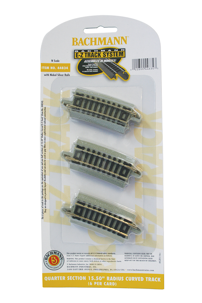 Quarter Section 15.50" Radius Curved Track (N Scale) - Click Image to Close