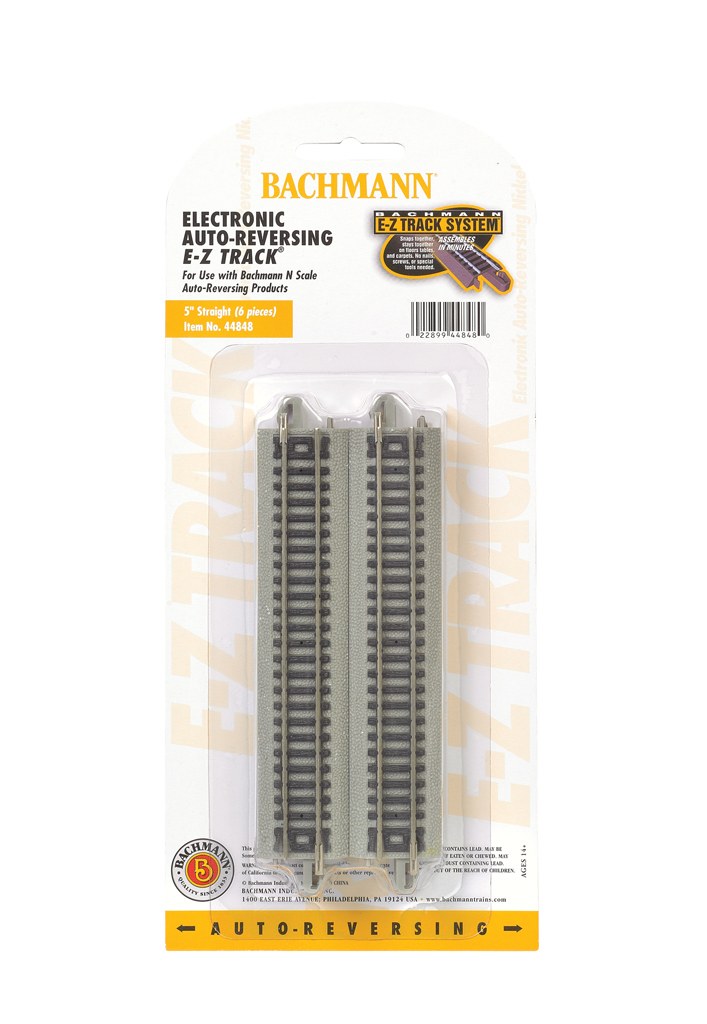 Nickel Silver Auto-Reversing 5" Straight Track (N Scale) - Click Image to Close