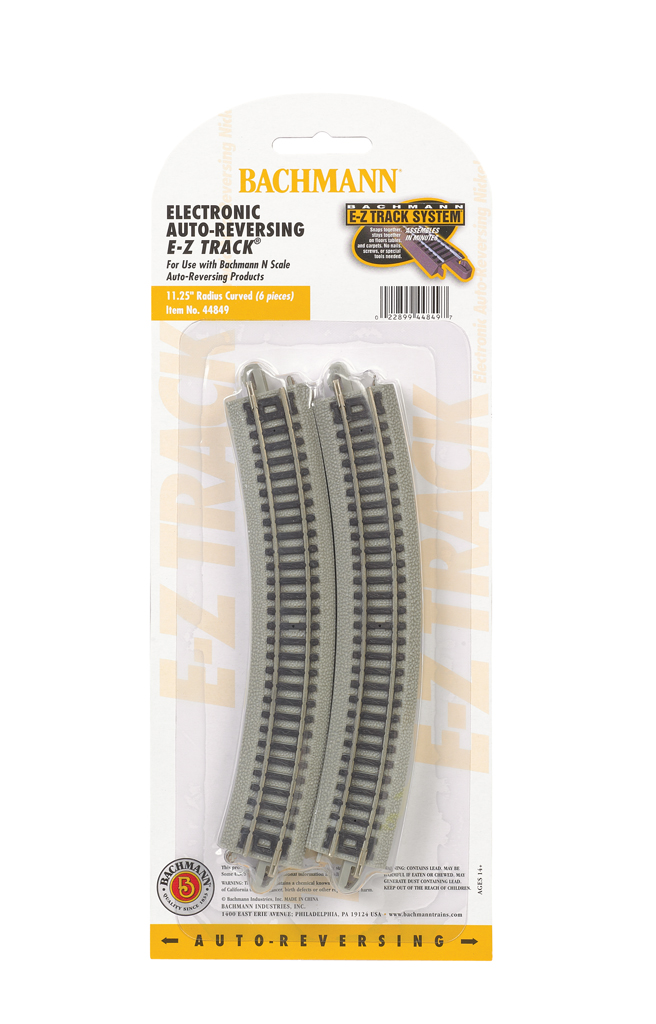 Nickel Silver Auto-Reversing 11.25" Radius Curved Track N Scale - Click Image to Close