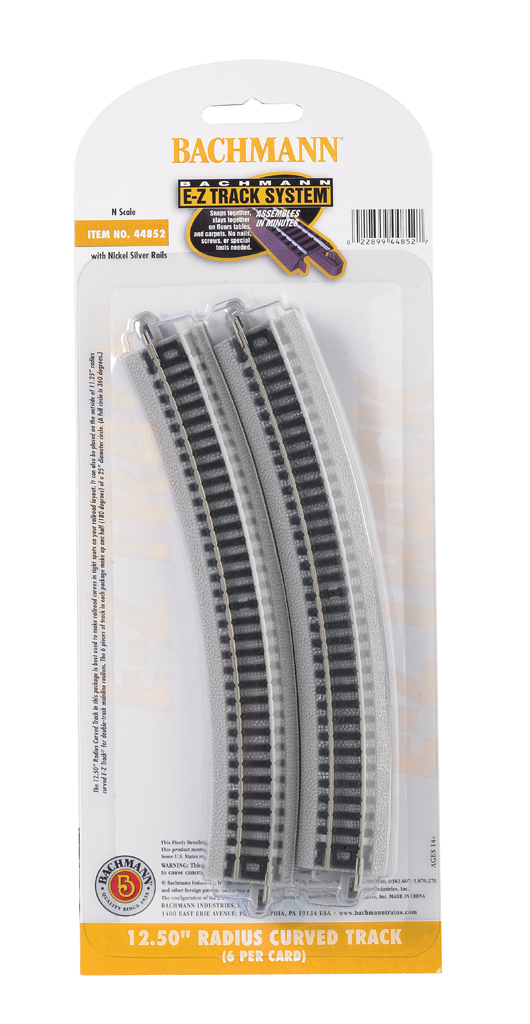 12.50" Radius Curved Track (N Scale) - Click Image to Close