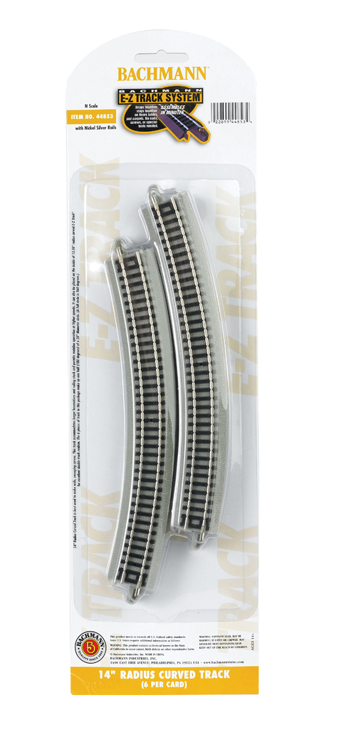 14" Radius Curved Track - N Scale - Click Image to Close