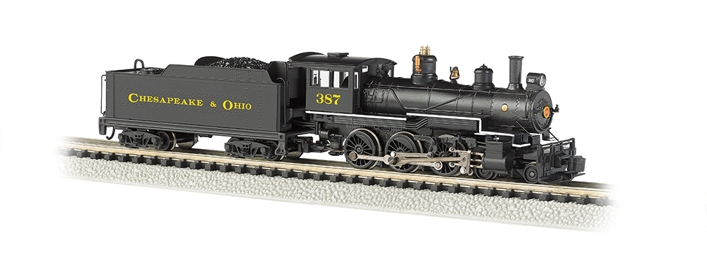 Chesapeake & Ohio® #387 (Black & Yellow) - DCC (N Baldwin 4-6-0) - Click Image to Close