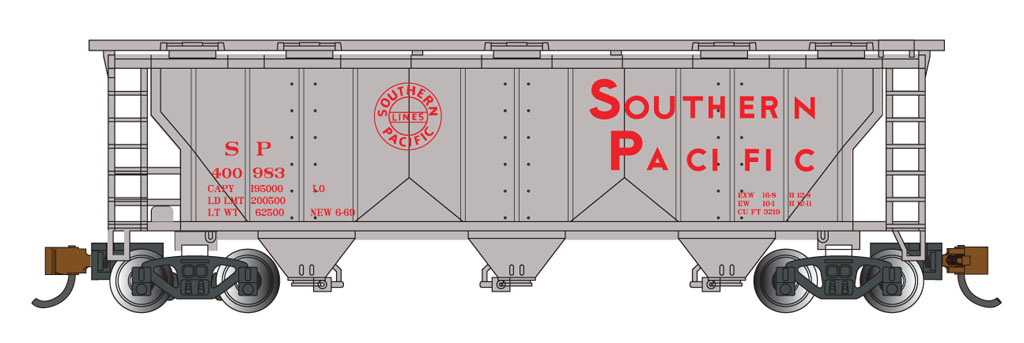 Southern Pacific - PS-2 Three-Bay Covered Hopper (N Scale)