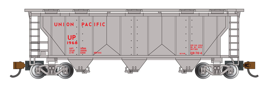 Union Pacific® - PS-2 Three-Bay Covered Hopper (N Scale)