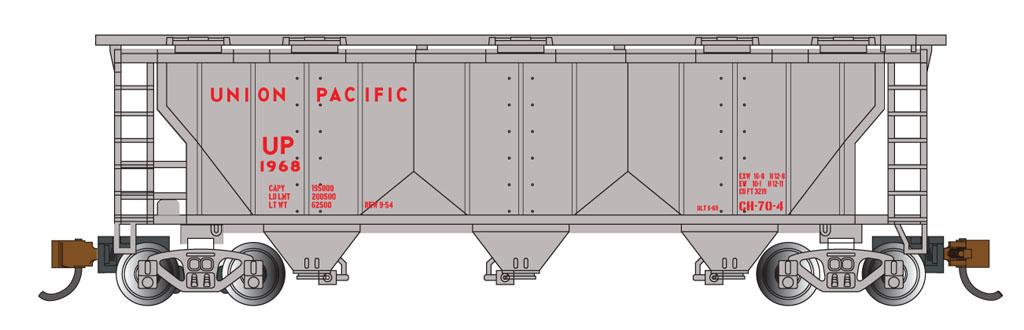 Union Pacific® - PS-2 Three-Bay Covered Hopper (N Scale)