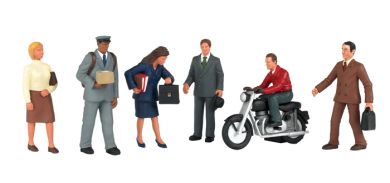 City People with Motorcycle - O scale - Click Image to Close