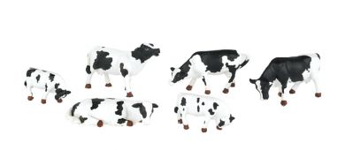 Cows - Black & White - O Scale - Click Image to Close