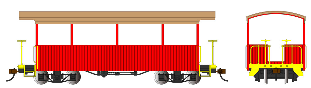Red w/ Tan Roof - Excursion Car (On30) - Click Image to Close
